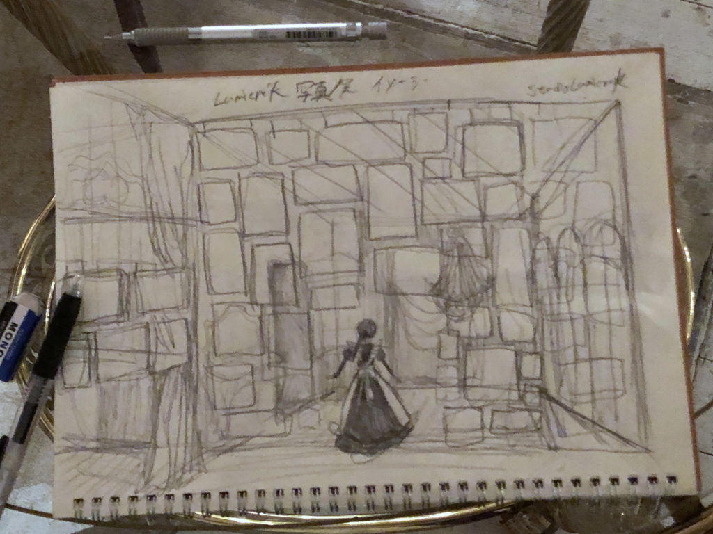 上の写真風景がイラストのように写真がいっぱいの空間に変身する予定。